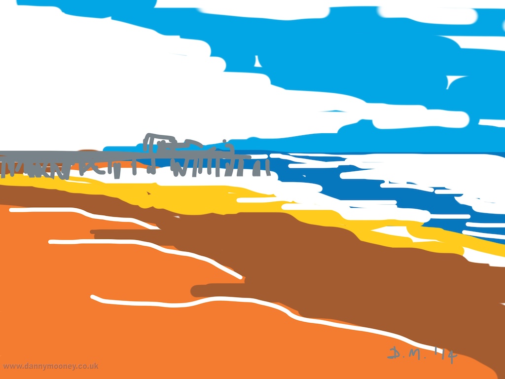 Danny Mooney 'Pier, 16/7/2014' iPad painting #APAD