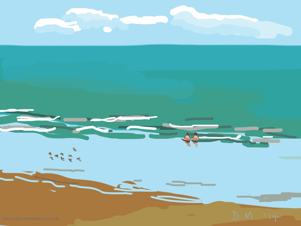 Danny Mooney 'Wet sand, 24/7/2014' iPad drawing #APAD